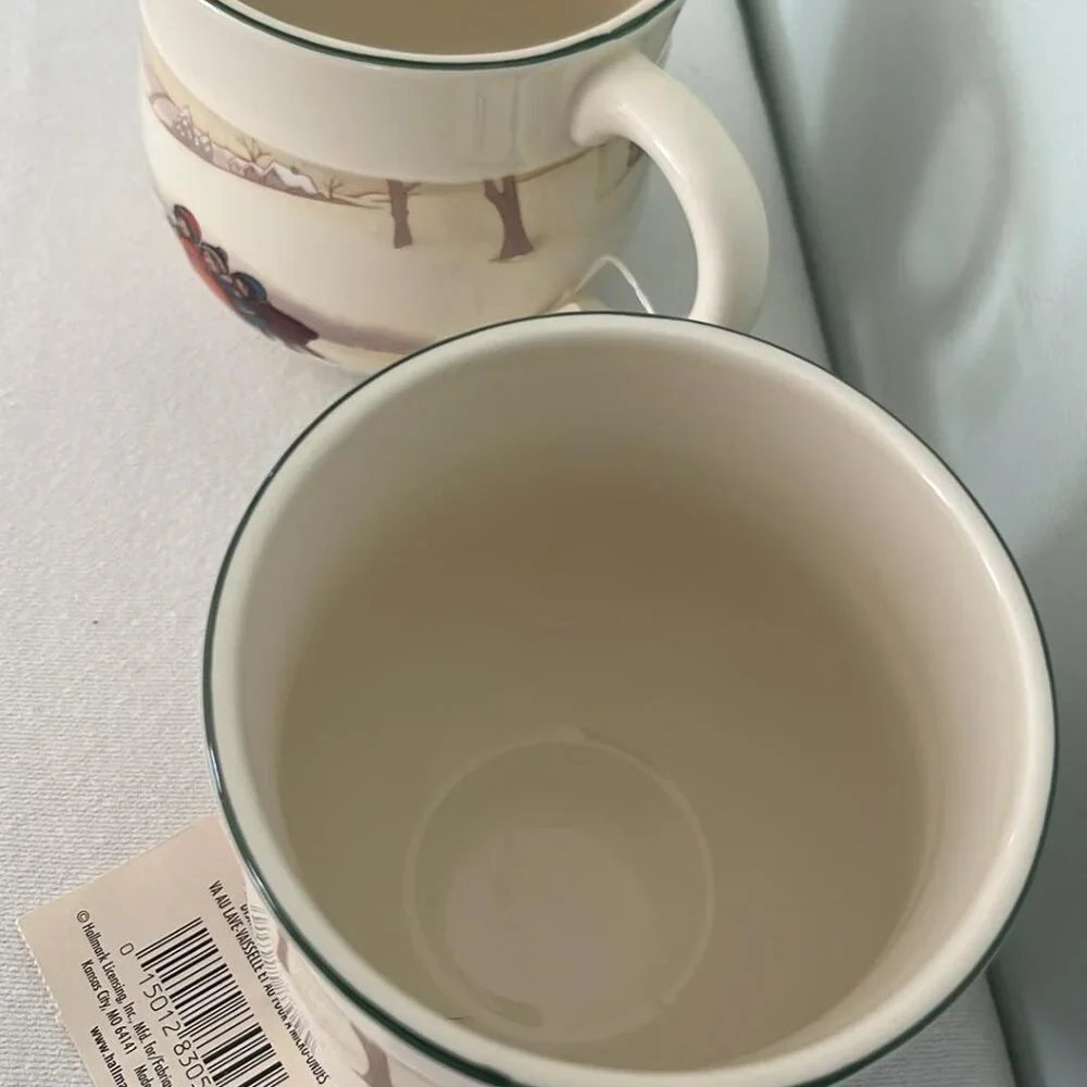 Hallmark Christmas Victorian Children 16 oz Mug  Set of 2 Hot Cocoa Hot Tea Coff
